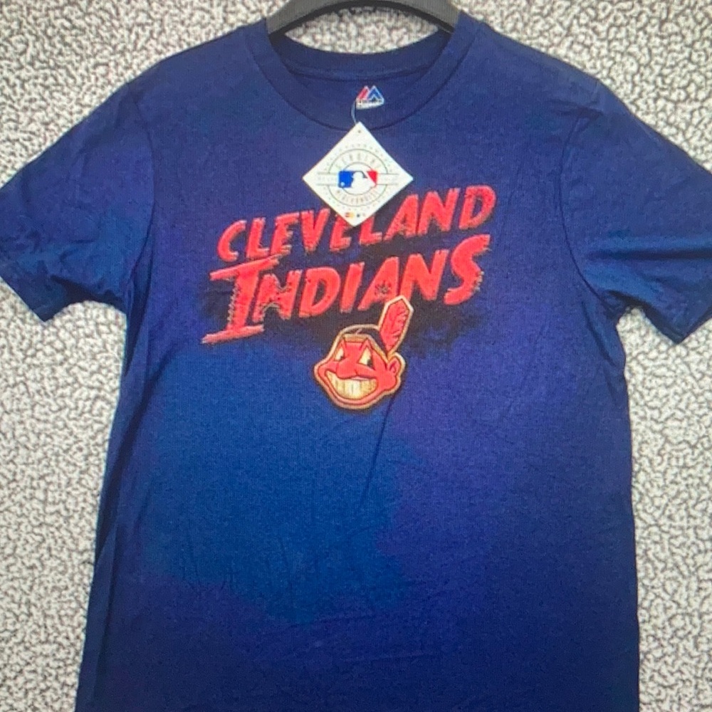 Cleveland Guardian shirt Youth Large 14-16 Majestic short sleeve cotton